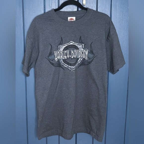 Harley-Davidson Other - Vintage Gray Harley Davidson Tee T Shirt Large Essex Junction Vermont USA Made